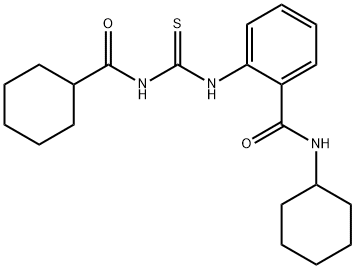N-cyclohexyl-2-({[(cyclohexylcarbonyl)amino]carbonothioyl}amino)benzamide Struktur