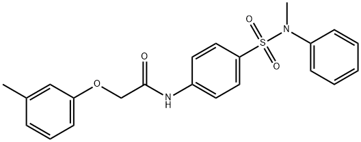 2-(3-methylphenoxy)-N-(4-{[methyl(phenyl)amino]sulfonyl}phenyl)acetamide Struktur
