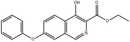 4-羟基-7-苯氧基异喹啉-3-甲酸乙酯 结构式