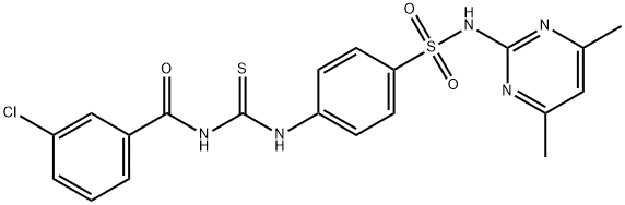 3-chloro-N-{[(4-{[(4,6-dimethyl-2-pyrimidinyl)amino]sulfonyl}phenyl)amino]carbonothioyl}benzamide Structure