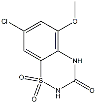 2H-1,2,4-Benzothiadiazin-3(4H)-one, 7-chloro-5-methoxy-, 1,1-dioxide Struktur