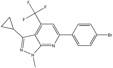 6-(4-bromophenyl)-3-cyclopropyl-1-methyl-4-(trifluoromethyl)pyrazolo[3,4-b]pyridine Structure
