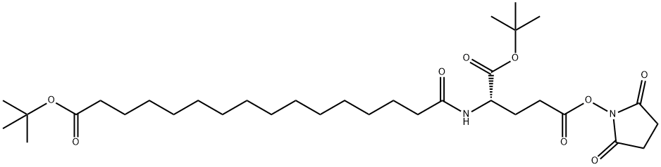 叔丁基十六烷二酰基- L-GLU (OSU) -OTBU,843666-26-2,结构式