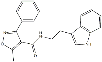 N-[2-(1H-indol-3-yl)ethyl]-5-methyl-3-phenyl-1,2-oxazole-4-carboxamide 结构式