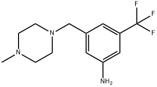 3-((4-メチルピペラジン-1-イル)メチル)-5-(トリフルオロメチル)アニリン 化学構造式