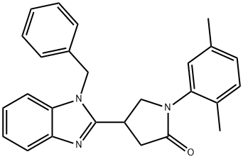 4-(1-benzyl-1H-benzo[d]imidazol-2-yl)-1-(2,5-dimethylphenyl)pyrrolidin-2-one,862828-16-8,结构式