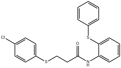 3-(4-chlorophenyl)sulfanyl-N-(2-phenylsulfanylphenyl)propanamide Struktur