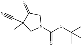 叔-丁基 3-氰基-3-甲基-4-氧亚基吡咯烷-1-甲酸基酯,872716-41-1,结构式