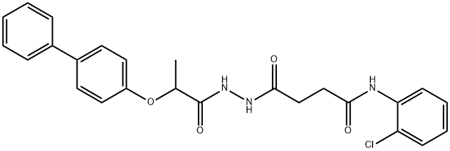 N-(2-chlorophenyl)-4-oxo-4-[2-[2-(4-phenylphenoxy)propanoyl]hydrazinyl]butanamide Structure