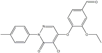 4-[5-chloro-1-(4-methylphenyl)-6-oxopyridazin-4-yl]oxy-3-ethoxybenzaldehyde 结构式