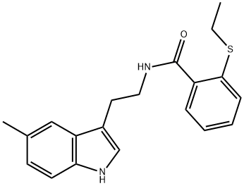 2-ethylsulfanyl-N-[2-(5-methyl-1H-indol-3-yl)ethyl]benzamide Struktur