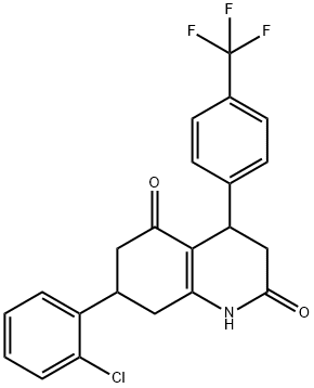 7-(2-chlorophenyl)-4-[4-(trifluoromethyl)phenyl]-1,3,4,6,7,8-hexahydroquinoline-2,5-dione Struktur
