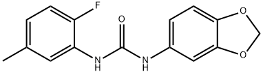 1-(1,3-benzodioxol-5-yl)-3-(2-fluoro-5-methylphenyl)urea Struktur