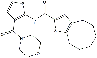 N-[3-(morpholine-4-carbonyl)thiophen-2-yl]-4,5,6,7,8,9-hexahydrocycloocta[b]thiophene-2-carboxamide Struktur