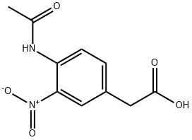 2-(4-アセトアミド-3-ニトロフェニル)酢酸 化学構造式