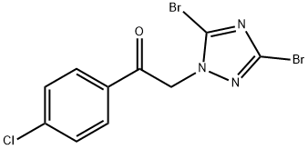 1-(4-chlorophenyl)-2-(3,5-dibromo-1H-1,2,4-triazol-1-yl)ethan-1-one Struktur