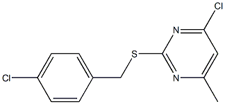 4-chloro-2-[(4-chlorophenyl)methylsulfanyl]-6-methylpyrimidine 结构式
