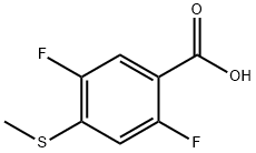 2,5-Diflouro-4-(methylsulfanyl)benzoic acid Struktur