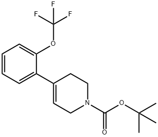 1(2H)-Pyridinecarboxylic acid, 3,6-dihydro-4-[2-(trifluoromethoxy)phenyl]-, 1,1-dimethylethyl ester Struktur
