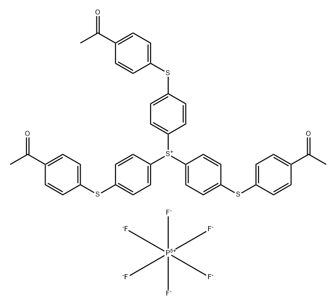Tris{4-[(4-acetylphenyl)sulfanyl]phenyl}sulfonium hexafluorophosphate Structure