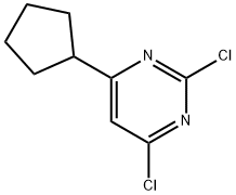 2,4-二氯-6-环戊基嘧啶 结构式