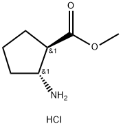 (1R,2R)-Methyl 2-aminocyclopentanecarboxylate hydrochloride Structure