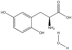 2,5-Dihydroxy-L-Phenylalanine hydrate 化学構造式
