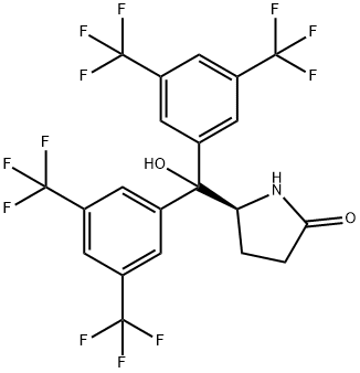 (5S)-5-[Bis[3,5-bis(trifluoromethyl)phenyl]hydroxymethyl]-2-pyrrolidinone Structure