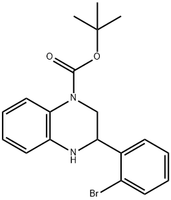 tert-butyl 3-(2-bromophenyl)-1,2,3,4-tetrahydroquinoxaline-1-carboxylate Struktur