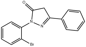 1-(2-溴苯基)-3-苯基-4,5-二氢-1H-吡唑-5-酮 结构式