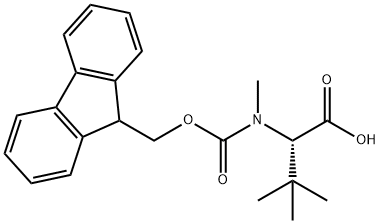 (S)-2-((((9H-Fluoren-9-yl)methoxy)carbonyl)(methyl)amino)-3,3-dimethylbutanoic acid, 1172579-62-2, 结构式