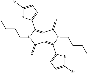 PYRROLO[3,4-C]PYRROLE-1,4-DIONE,3,6-BIS(5-BROMO-2-THIENYL)-2,5-DIBUTYL-2,5-DIHYDRO- 结构式