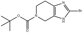5H-IMIDAZO[4,5-C]PYRIDINE-5-CARBOXYLIC ACID, 2-BROMO-3,4,6,7-TETRAHYDRO-, 1,1-DIMETHYLETHYL ESTER, 1208098-53-6, 结构式