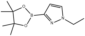 1-乙基-3-(4,4,5,5-四甲基-1,3,2-二氧硼杂环戊烷-2-基)-1H-吡唑 结构式