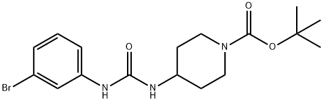 tert-Butyl 4-[3-(3-bromophenyl)ureido]piperidine-1-carboxylate Struktur