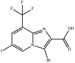 3-Bromo-6-iodo-8-trifluoromethyl-imidazo[1,2-a]pyridine-2-carboxylic acid|