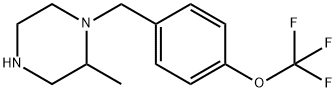 2-methyl-1-{[4-(trifluoromethoxy)phenyl]methyl}piperazine Struktur