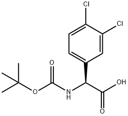 (S)-2-((叔丁氧羰基)氨基)-2-(3,4-二氯苯基)乙酸, 1241678-17-0, 结构式