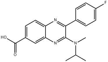 2-(4-fluorophenyl)-3-(isopropyl(methyl)amino)quinoxaline-6-carboxylic acid Struktur