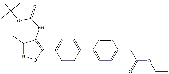ethyl 2-(4'-(4-(tert-butoxycarbonylamino)-3-methylisoxazol-5-yl)biphenyl-4-yl)acetate Structure