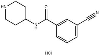 3-Cyano-N-piperidin-4-yl-benzamide hydrochloride Struktur