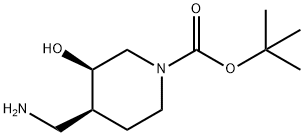 TERT-BUTYL (3R,4S)-4-(AMINOMETHYL)-3-HYDROXYPIPERIDINE-1-CARBOXYLATE,1290191-69-3,结构式