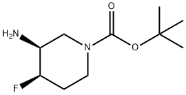 (3S,4R)-3-氨基-4-氟哌啶-1-甲酸叔丁酯, 1290191-73-9, 结构式
