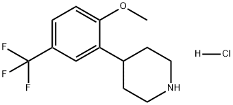Piperidine, 4-[2-methoxy-5-(trifluoromethyl)phenyl]-, hydrochloride (1:1),1311254-44-0,结构式