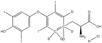L-Thyroxine-1,1,2,2,6-d5 hydrochloride solution, 1322200-97-4, 结构式