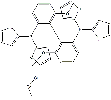 Dichloro[(R)-(+)-2,2'-bis(di-2-furanylphosphino)-6,6'-dimethoxy-1,1'-biphenyl]palladium(II) Structure