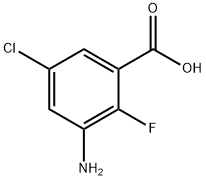3-氨基-5-氯-2-氟苯甲酸,1339070-81-3,结构式