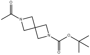 tert-butyl 6-acetyl-2,6-diazaspiro[3.3]heptane-2-carboxylate Struktur