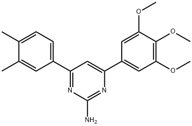 4-(3,4-ジメチルフェニル)-6-(3,4,5-トリメトキシフェニル)ピリミジン-2-アミン 化学構造式
