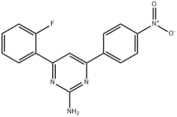 4-(2-fluorophenyl)-6-(4-nitrophenyl)pyrimidin-2-amine Struktur